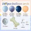 147 Pcs Blue Balloons Arch Garland Kit,Dog Paw Birthday Party Decorations, Haze Gray Nude Navy Blue Balloons with Bone Foil Balloons for Boys Girls Baby Shower Puppy Party Supplies