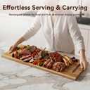 LDQ Extra Large 36 x 11 Inch Acacia Wood Cutting Board, 3-in-1 Cutting, Serving & Display Board, XXL Long Charcuterie Boards with 2 Wooden Stands, for Kitchen Prep & Party Table Centerpiece, 36"L x 11.2"W