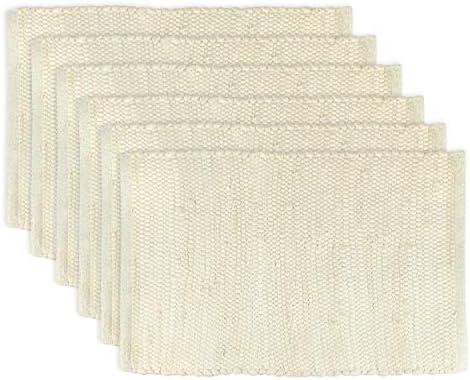 DII Handmade Chindi Tabletop, Reversible and Machine Washable, Placemat Set, 13x19, Natural