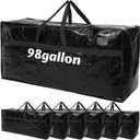 Windyun 6 Pack 98 Gallon Extra Large Moving Bags XXL Heavy Duty Storage Bag with Strong Zipper Handle Jumbo Big Tote Box Foldable for College Dorm Travel Clothes Duffle Blanket Pillow(Black)