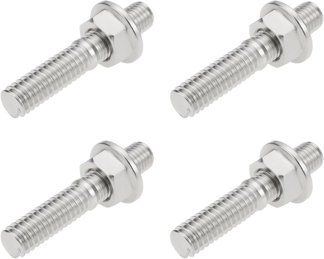 OTOTEC 4 Sets Exhaust Stud Nut Fastener BC22976 Compatible with Har-Ley Compatible with Softail Compatible with Dyna Compatible with Sportster