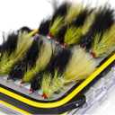 24/32/56 Premium Fly Fishing Flies Assortment | Dry, Wet, Nymphs, Streamers, Wooly Buggers, Caddis | Trout, Bass Fishing Lure