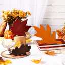 Qunclay 3 Pcs Fall Thanksgiving Decor Maple Leaves Wood Sign Autumn Leaves Wooden Table Centerpieces Fall Tiered Tray Decor Decorations for Thanksgiving Home Table Desk