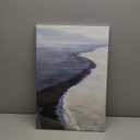 Navy Blue Ocean Painting Blue Sea Wave Picture Abstract Sea Wall Art Black and White Beach Painting Coastal Seascape Pictures Nature Seascape Canvas Beach Scene Poster for Bedroom 16x24in with Frame