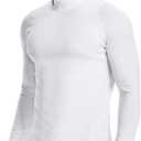 Under Armour Mens ColdGear Armour Fitted Mock (Large, White (100)/Black)