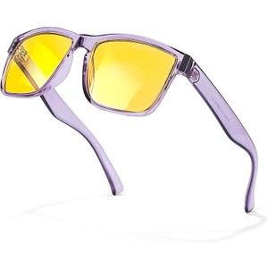 SIPHEW Night Driving Glasses for Women, Anti Glare Polarized Yellow Lens Night Vision Glasses for Nighttime/Rainy/Foggy.