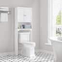 Spirich Over The Toilet Storage Cabinet, Bathroom Shelf Over Toilet, Bathroom Storage Cabinet Organizer, White