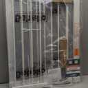 Babelio Auto Close Baby Gate with Cat Door,29-43" Metal Gate for Doorway,Stairs, House,Easy Walk Thru with Pet Door,Includes 4 Wall Cups and 3 Extension Pieces,White