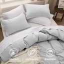 Bedsure Light Grey Duvet Cover Queen Size - 3 Pieces Prewashed Cotton-Like Extra Soft Bedding Set, Includes 1 Duvet Cover 90x90 Inches with Zipper Closure & 2 Pillow Shams, Comforter Not Included