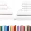 CGK Unlimited 4 Piece + 6 Piece Queen Bed Sheets Set - Antique White