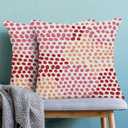 CXMEIFLY Hot Pink Polka Dot Pillow Covers 18x18 Inch Set of 2 Red Coral Outdoor Decor Throw Pillows for Couch Modern Boho Watercolor Aesthetic Decorative Cushion Cases for Home Sofa Bed Decorations