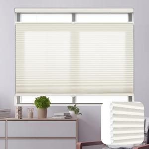 DEZ FURNISHINGS Cordless 1" Light Filtering Top Down Bottom Up Cellular Shade, 40"W x 64"H, Alabaster