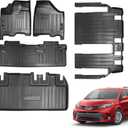 Vanseno Compatible for 2013-2020 Toyota Sienna 8 Seat Floor Mats and Cargo Liner Trunk Mat Upgrade All Weather Rubber Mat for 2013 2014 2015 2016 2017 2018 2019 2020 Toyota Sienna Accessories