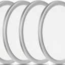 Wembanma Flush Mount LED Lighting Round  8 Inch Dimmable 5CCT Ultra Thin Surface Mount Light, No Flicker and Edgelit Flat Panel Light for Wet Location, 8 Inch 4Pack Silver