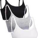 Blulu Mini Camisole Bra Wireless Padded Bra with Adjustable Straps for Women Girls Size M