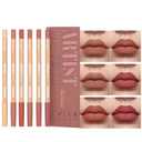6pcs Nude Lip Liner Makeup Set - Waterproof & Smudge-Proof Matte Pencil, Long-Lasting & Durable, Smooth & Easy Glide, Non-Smudge, Contouring, Filling & Layering (NUDE-BERRY Set, 6 Count (Pack of 1))