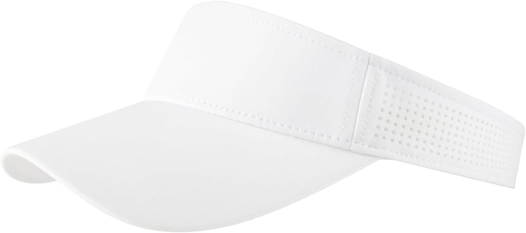 FEICUI Women's Sun Sports Visor Adjustable Empty Top Baseball Cap Athletic Performance Outdoor Hat (White)
