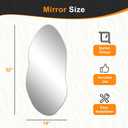 Delma Irregular Wall Mirror,32"x14" Slim Vertical Wavy Design,Frameless Decorative Mirror for Entryway,Hallway & Bathroom,Modern Boho Wall-Mounted