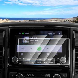 2PCS Screen Protector for 2021-2024 Nissan Titan PRO 4X, 9 Inch Touch Screen Protector Tempered Glass Navigation Display Screen Cover Infotainment Protective Film