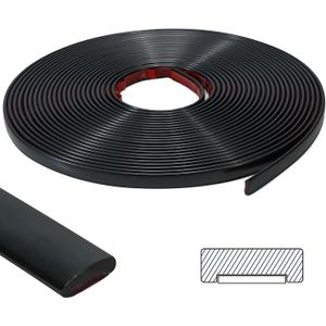 9.8Ft Peel and Stick Molding Trim, Self Adhesive Flexible Wall Trim for Edges, Borders, Windows, Backsplash & Baseboard, Waterproof Decorative PVC Strip Matte Black (W:0.4", T:0.1")