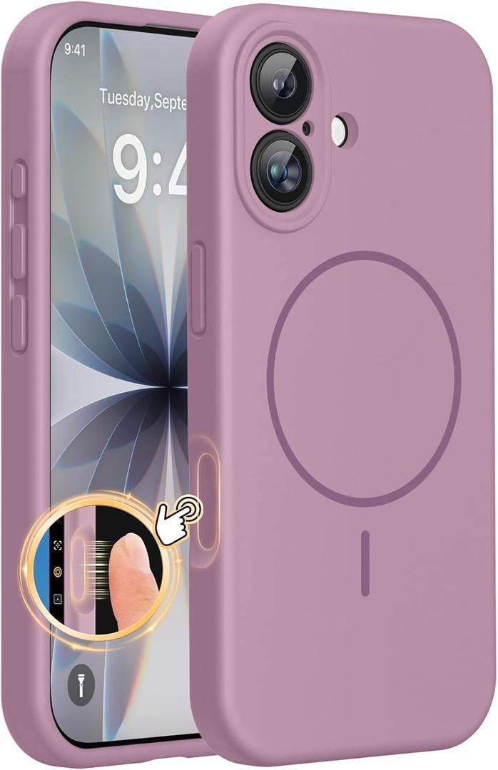 Miracase Magnetic for iPhone 17 Case, Compatible with MagSafe, Integrated Silicone Camera Control Cover, 3.0mm Thicken Shockproof Drop Protection Phone Case for 17, Blackcurrant