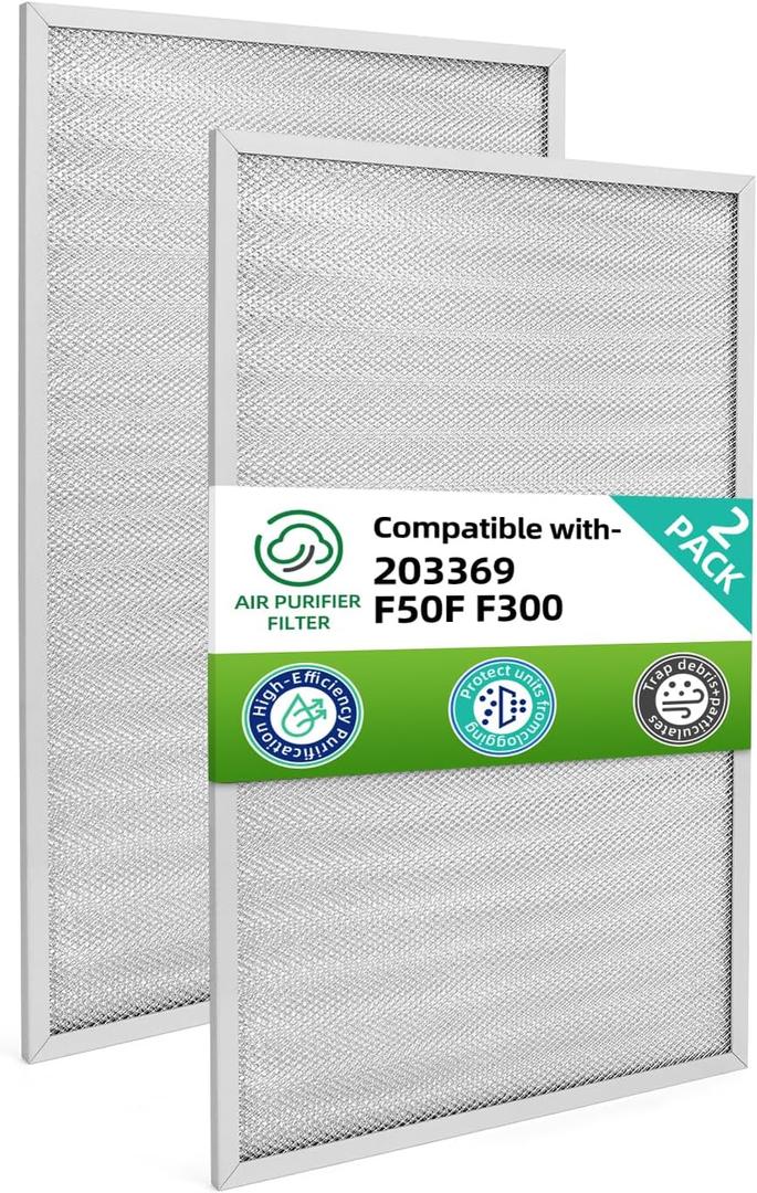 203369 F50F F300 Air Pre filter 12.5 x 20 In Compatible with Honeywell Air Cleaner 203369 F50E1349 F50E1331 F50E1067 F50F1057 F50A1116 F50F1040 Reusable Filter (2-pack)