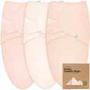 KeaBabies 3-Pack Organic Baby Swaddle Sleep Sacks - Swaddles for Newborns, Infant 3-6 Months, Baby Girls, Boys, Soft & Snug Newborn Sleep Sack, Nursery Swaddling Blankets (Angelic, L)