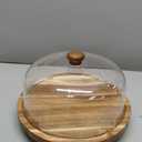 Acacia Wood Cake Stand with Lid, 12in Wooden Cake Stand with Acrylic Dome, Cake Display Stand with Acrylic Dome for Baking, Wedding, Kitchen, Birthday, Parties