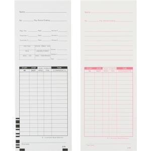 E79-200PCS Time Cards for Employees, 2 Sided Time Sheets, 3-3/8" x 9", Universal Payroll/Job Time Cards for 7000E/7500EBlack/Red