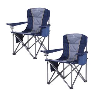 ALPHA CAMP Set of Foldable Camping Chair Oversized Padded Heavy Duty, 2 Pack