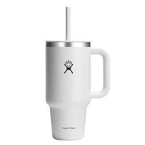 Hydro Flask 32 Oz Travel Tumbler with Handle, Lid and Straw - Insulated Stainless Steel in White