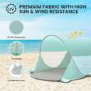 Pop Up Beach Tent for 1-2 Person, UPF 50+ UV Protection, 784735 in | 2.2lbs Lightweight, Collapsible with Storage Bag, 2 Mesh Windows, Windproof Fiberglass Frame with Sand Pouches and Pegs