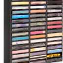 SANFURNEY 51-Slot Cassette Tape Storage, Desktop Rack Audio Tape Organizer, Wall-Mounted Cassette Holder-Black