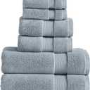 Modern Threads Luxury 6-Piece Quick-Dry Towel Set  Plush & Ultra-Absorbent for Spa-Like Experience, Smoke (Small)