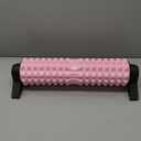 New Upgrade Bracket Foam Roller with Stand for Back Leg Pain, 21 Inch Firm Deep Tissue Muscle Massager for Sore Muscles (Pink)
