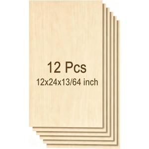 ToCome 12 Pcs 5mm Basswood Sheets 12x24×13/64 Inch for Laser Cutting Crafts
Laser-grade basswood, double-sided sanded, low charring cutting, warp-resistant structure, smooth burr-free surface