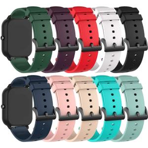 E ECSEM 10PACK Multicolor Bands for Spade Co Health Smartwatch 4 Watch Strap Adjustable Silicone Sport Replacement Wristbands Straps for Spade&Co Health Smartwatch 4 Smart Watch for Men Women