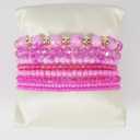 Boho Colorful Stackable Crystal Glass Beads Stretch Bracelets Multilayered Bracelets for Women Bohemian Jewelry