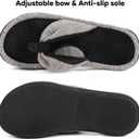 Wishcotton Women's Memory Foam Spa Thong Flip Flops Cozy Indoor Slippers, Ladies Summer Lightweight Open Toe House Sandals (M)