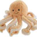 OUKEYI 15.7 Inches Plush Cute Octopus Soft Toy Stuffed Marine Animal for Home Decor Christmas Birthday Gifts(Brown)