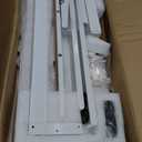 FEZIBO Standing Desk, 48 × 24 Inches Electric Height Adjustable, Sit and Stand Up, Computer Office Desk with Splice Board, White Frame/Maple TOP, 48x24