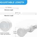2 Pack Tension Curtain Rod 15.7-28 Inch, Small Short Adjustable Extendable Spring Loaded Rods for Windows Cabinet Blinds Closet Bedroom Kitchen Bathroom Door No Drilling, White