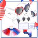 Canlierr Red, White, Blue Women Tutu Costume Accessories Set, Large