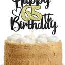 10 x Sumerk 1 PC Happy 65th Birthday Cake Topper Gold Happy Birthday Cake Decorations for Women Men 65th Birthday Cake Toppers Cake Decoration for Birthday Anniversary Party