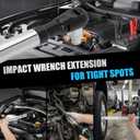 Offset Extension Wrench, 1/2'' Electric Offset Extension for Tight Spaces - 90 & 180 Degree Offset Extension Wrench Impact for Electric Drill with 2 Conversion Head, 6 Conversion Adapters