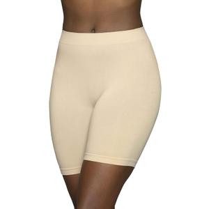 Vanity Fair Women's Seamless Slip Shapewear Shorts, No Show Look Under Dresses, Skirts & Pants (Medium, Light Smoothing - Anti Chafing - Damask Neutral)