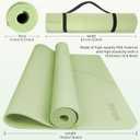 Large Yoga Mat Thick, 76"x32"x0.31"Wide POE Exercise Mat with Non-Slip Surface & Carry Strap, Anti-Tear Workout Mat for Yoga, Pilates, Fitness