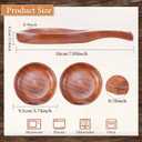 Patelai 3 Pcs Wood Spoon Rest for Stove Top 4 Inch Small Spoon Holder for Kitchen Counter Cooking Ladle Utensil Rest for Coffee Tea Farmhouse Rustic Kitchen Housewarming Christmas Gift(Brown)