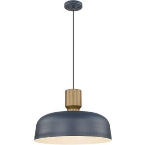 Farmhouse Pendant Lights, Adjustable Hanging Light Fixtures with Hammered Metal Shade, 18.1 inch Pendant Lighting for Kitchen Island, Blue