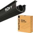 EverTrust Garage Door Bottom Seal – Weatherproof Stripping Rubber Seal with 5/16” T-Ends. Protect Your Garage from Weather and Dust with EPDM Rubber Garage Door Draft Stopper (10 Ft)